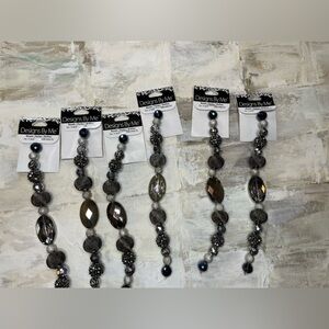 Designs by Me 7" craft beads in silver 6 sets of strands